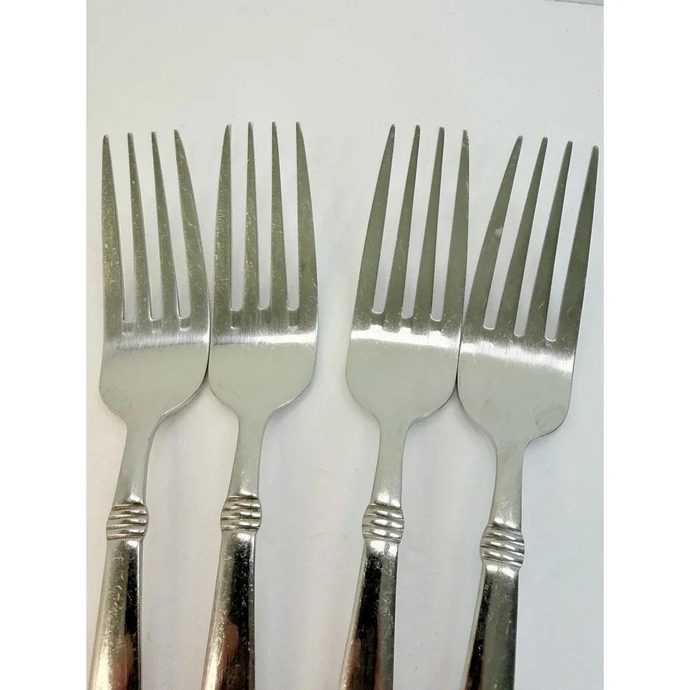 Dinner Forks Wallace Napoli Stainless Flatware Glossy Lot Of 4 Replacements